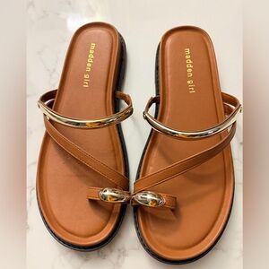 Madden Girl Brown Sandals with Silver Straps